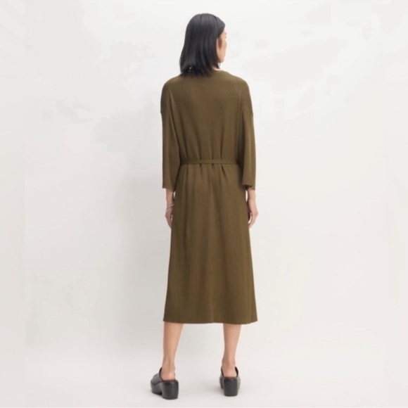 Everlane the ribbed wrap midi 3/4 sleeve dress - Picture 12 of 12
